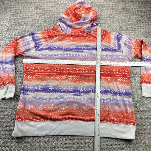 Panhandle Hoodie Women Size 3X Orange Purple White Western Colorful Multicolor - Picture 4 of 6